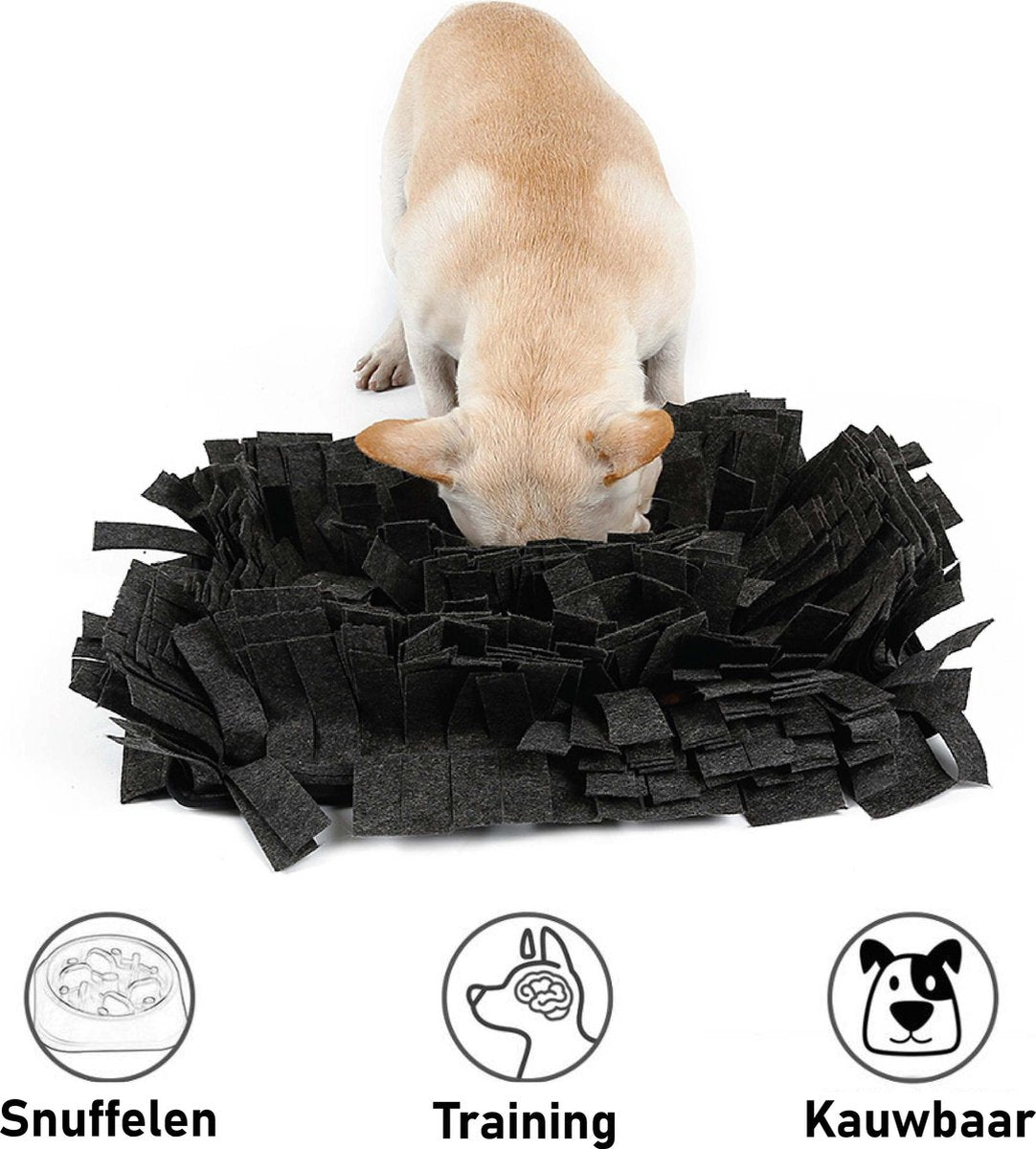 Snuffelmat Hond Kat Honden Speelgoed Puppy Speelgoed Katten Speeltjes - Snuffelmatten Voor Honden en Katten intelligentie - Hersenwerk - Speelmat - Konijnen - Training - Speeltjes - Trainingsmat - Anti-Schrok - Snuffelkleed - Grijs Met Klittenband
