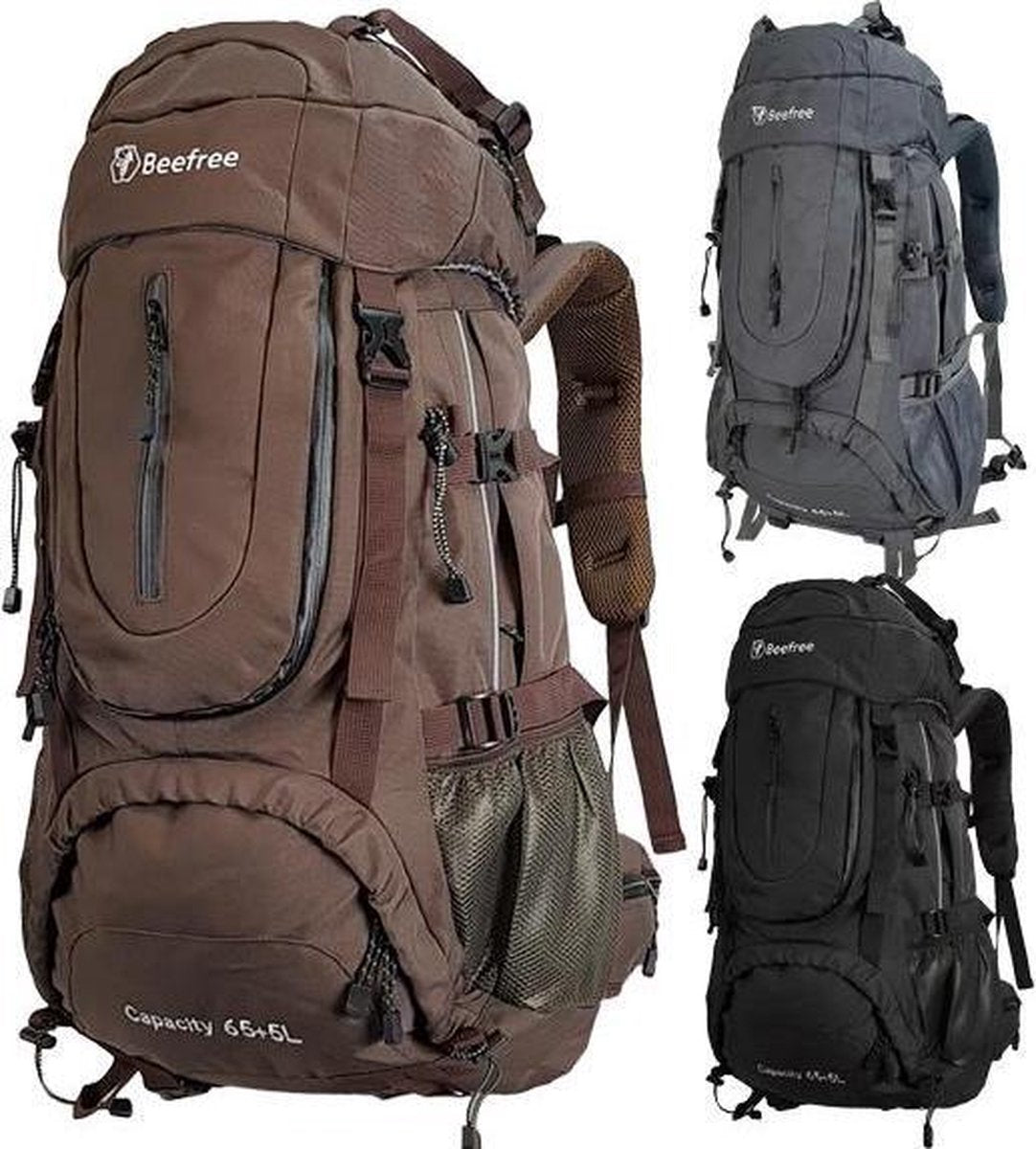 Beefree  Backpack - Rugzak - 70 Liter - Inclusief regenhoes - Bruin