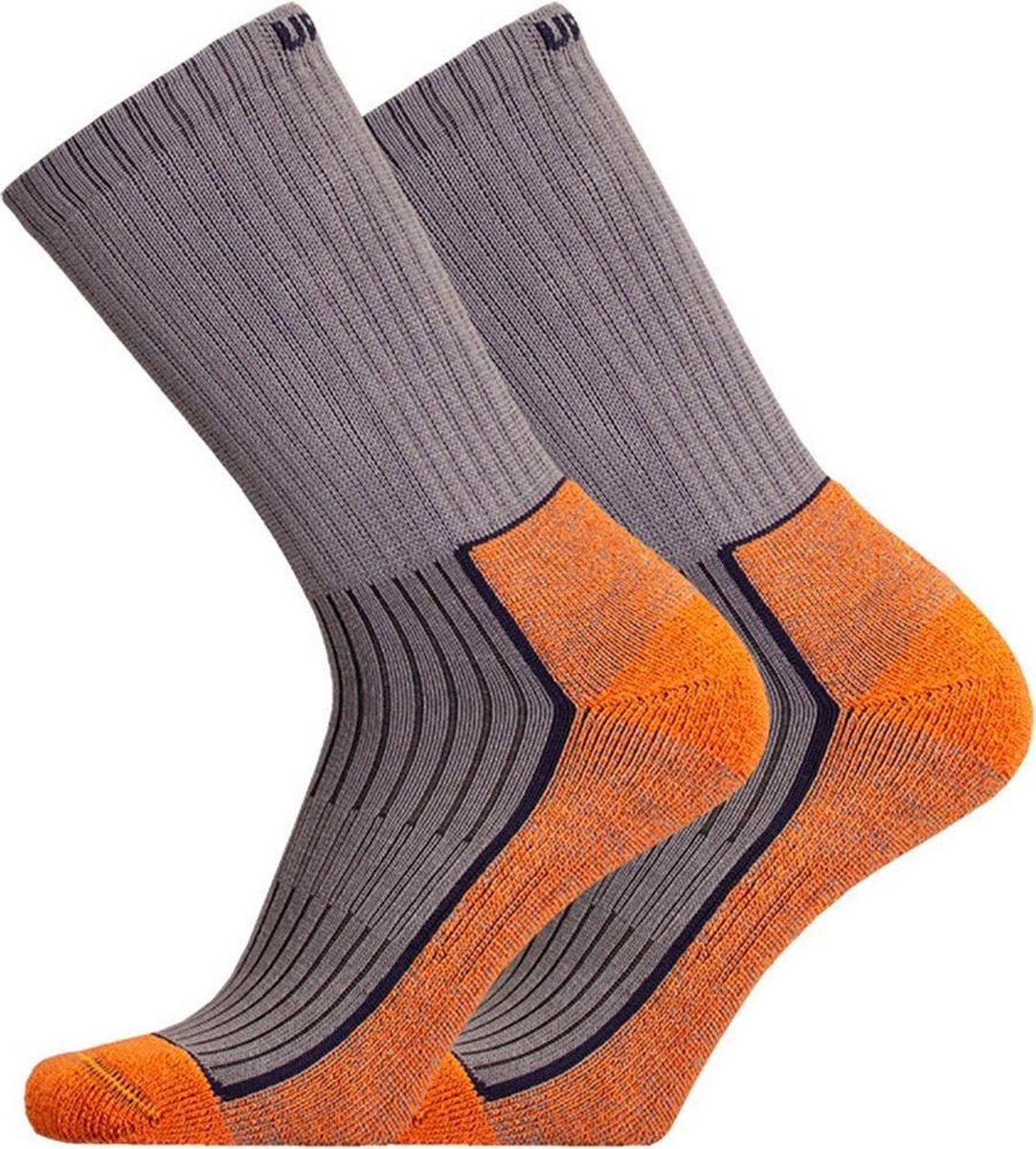 2-Pack UphillSport Stevige Wandelsokken 8386.152 - Grijs/Oranje - Unisex - Maat 35-38