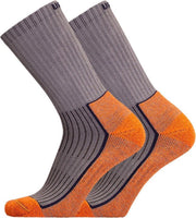 2-Pack UphillSport Stevige Wandelsokken 8386.152 - Grijs/Oranje - Unisex - Maat 35-38