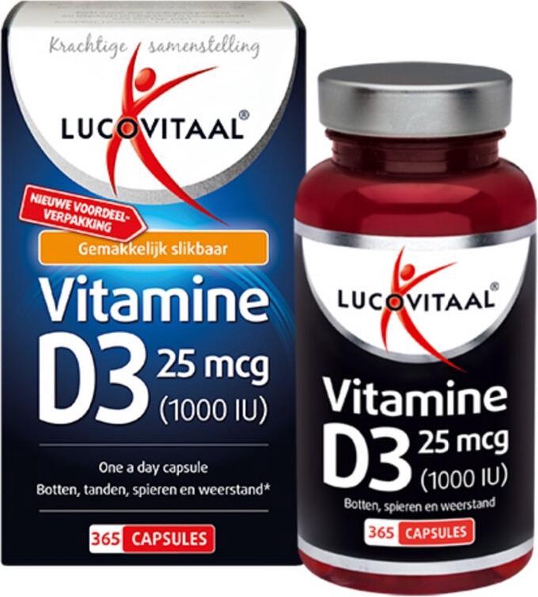 3x Lucovitaal Vitamine D3 25mcg 365 capsules