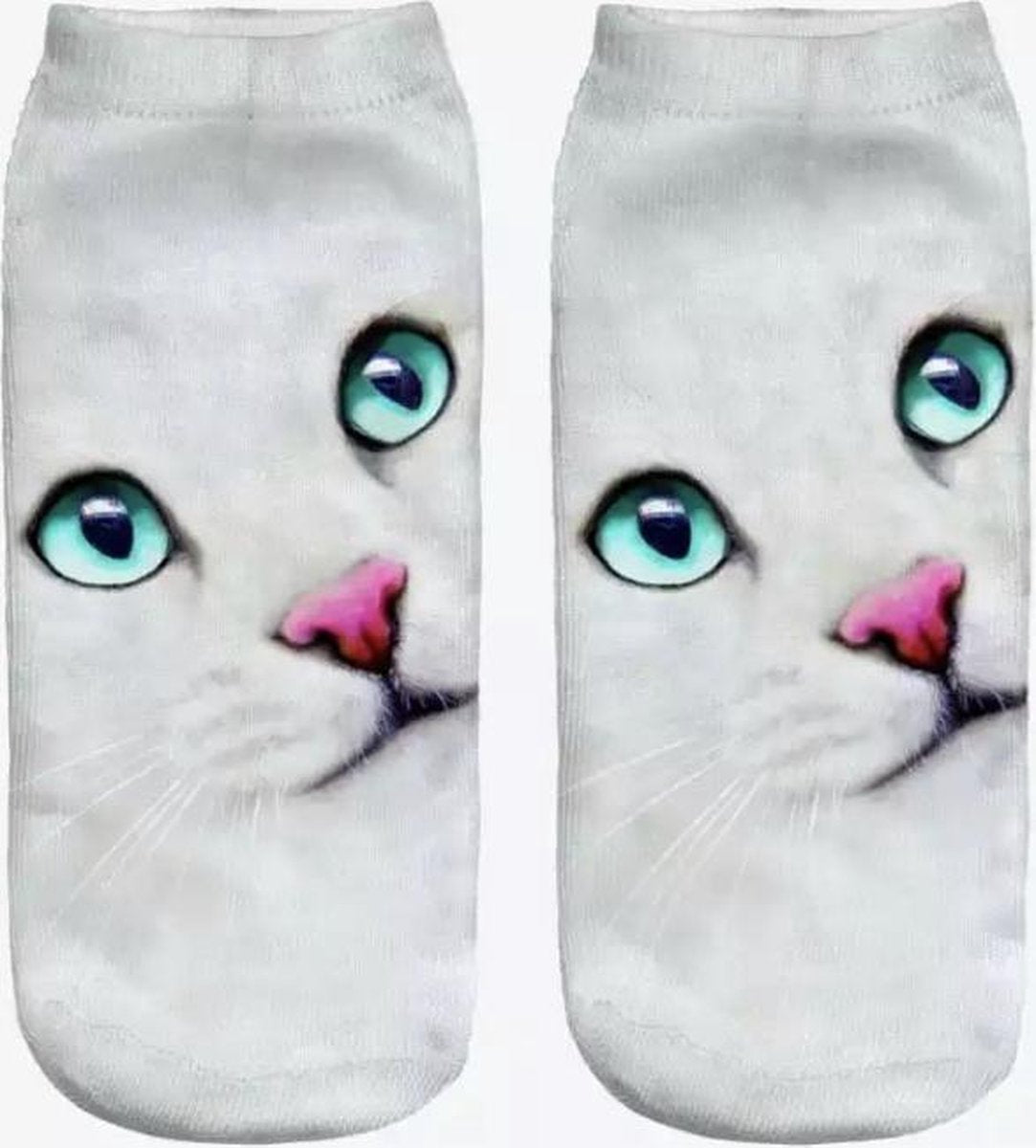 Enkelsokken Kat - kattensokken - fotoprint enkelsokken - Unisex - Maat 36-41