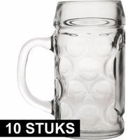 Oktoberfest - 10x Bierpullen/Bierglazen van 1 liter Oktoberfest bierglazen - Bierfeest bierglas 10 stuks