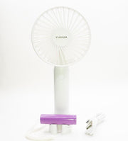 Ventilator- Yuhua - WIT - oplaadbaar bureauventilator  - oplaadbaar op reis ventilator - auto ventilator - ventilator voor haar/hem