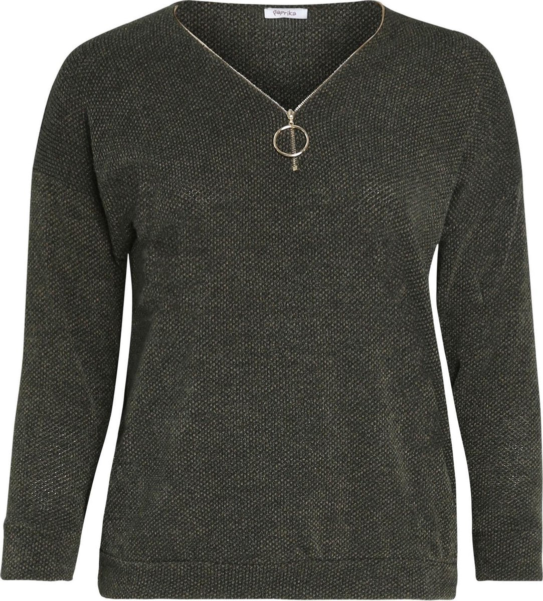 Effen T-shirt met ritshals