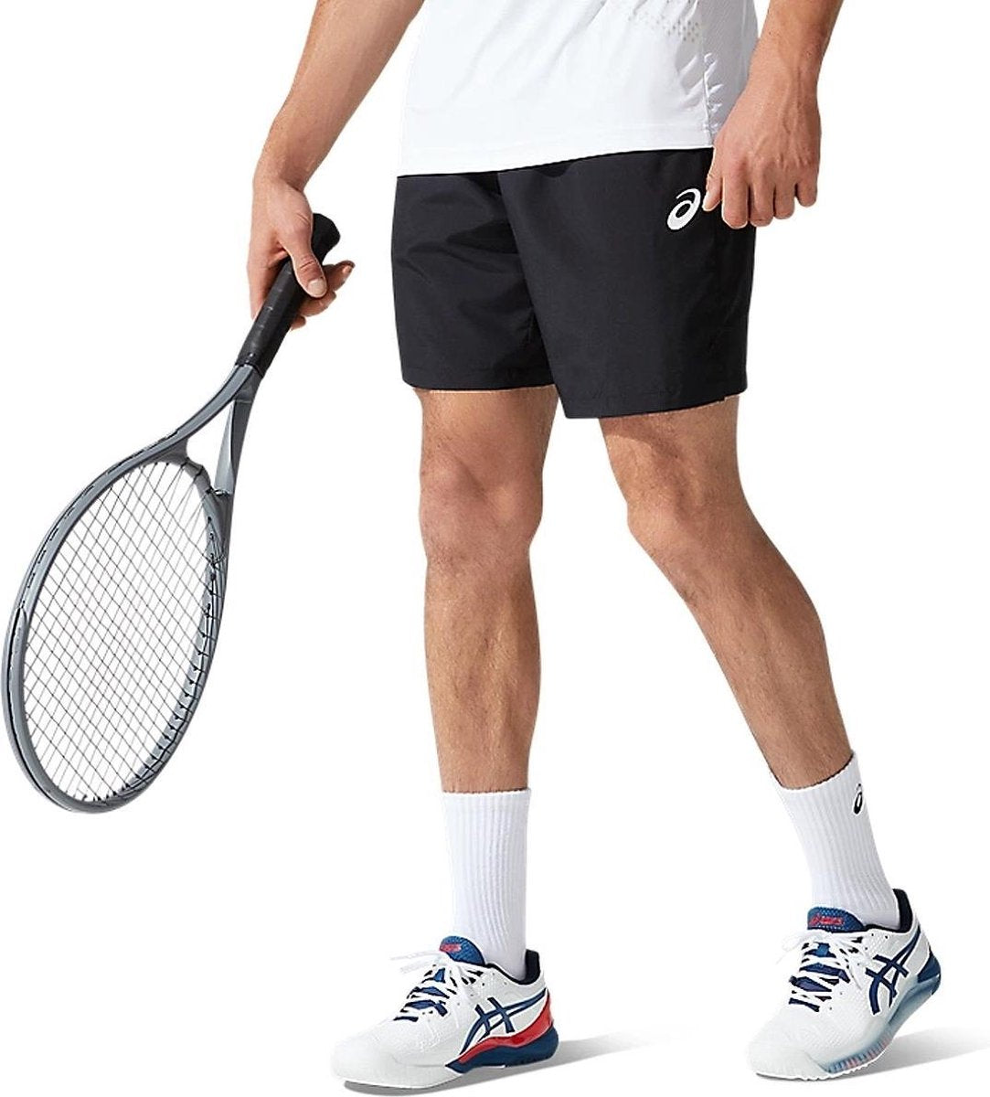 Asics - Court 7IN Short - Zwart - Heren - maat  S