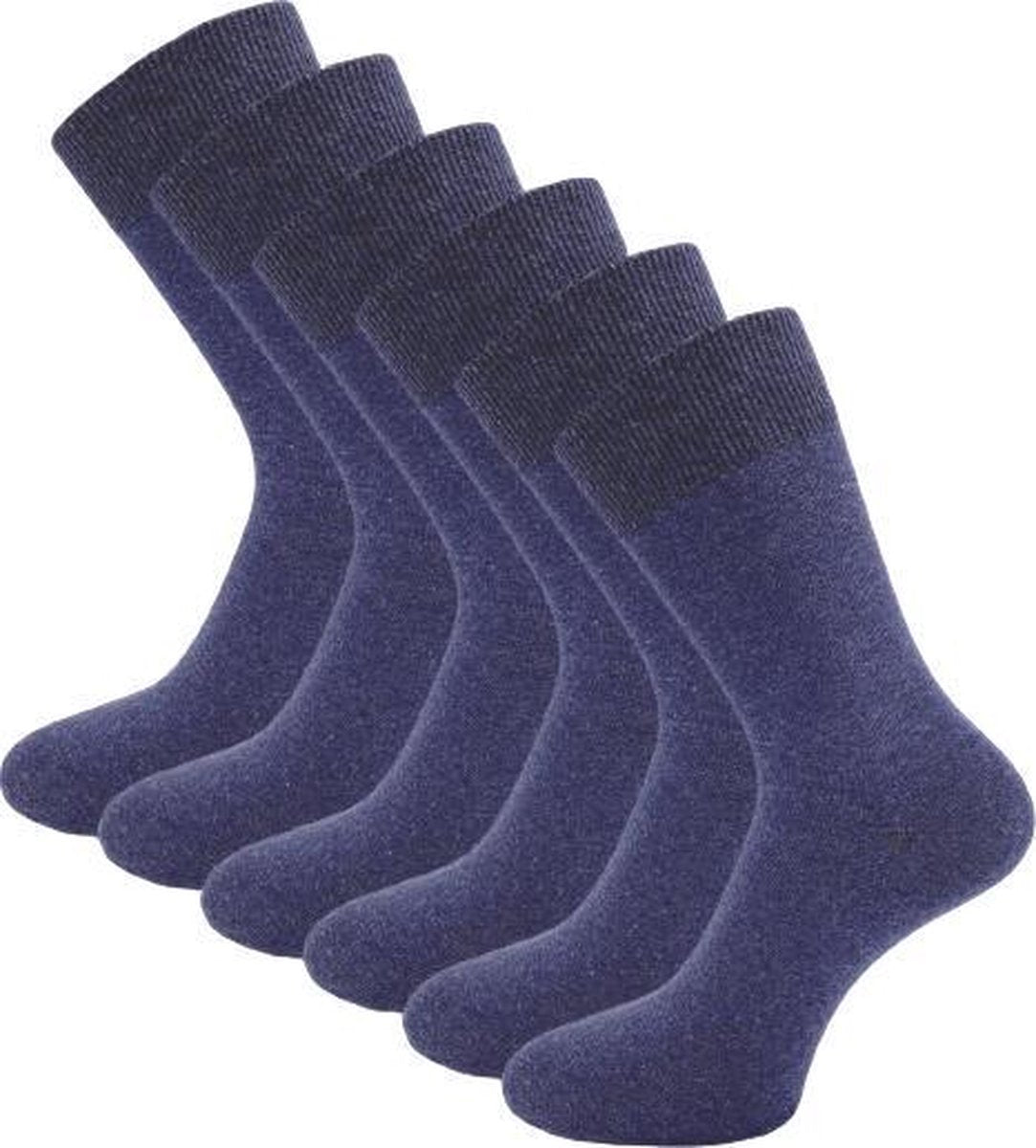 6 paar Herensokken - First-Class - Naadloos - Indigo - Maat 39-42