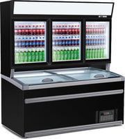Professionele Combisteel Wand Koel/Vries Combi Zwart | 3 Glasdeuren | 7455.2515 | Horeca