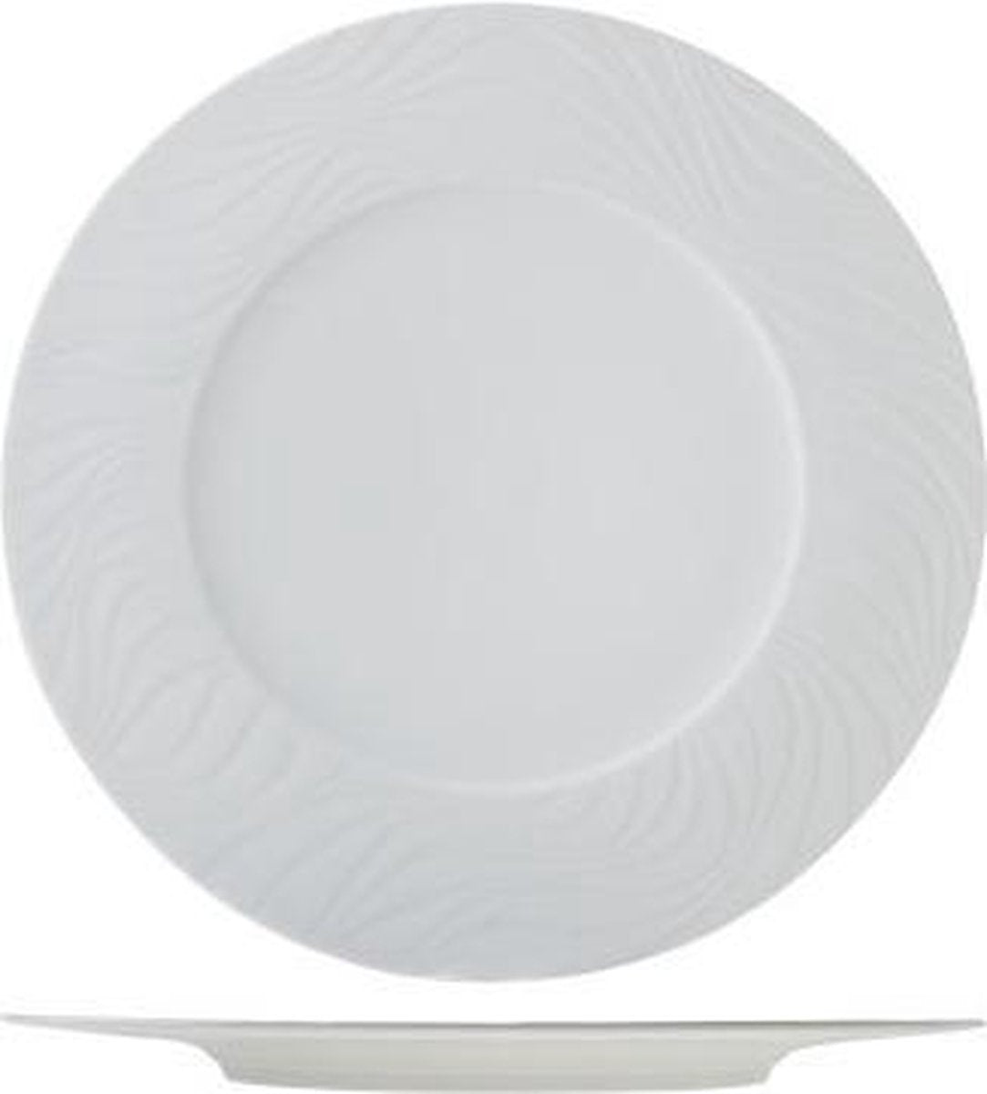 Waves Wit Dinerbord - Plat - Ø 33cm