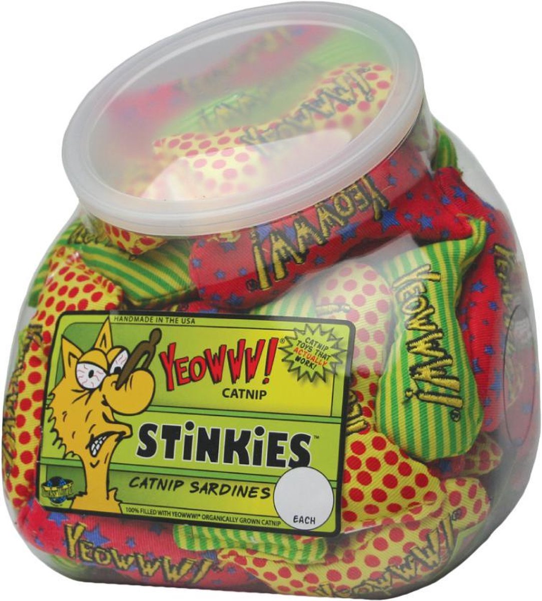 Yeowww Stinkies Catnip Sardientjes In Viskom - 7.5 CM X 51 ST (51 stuks)