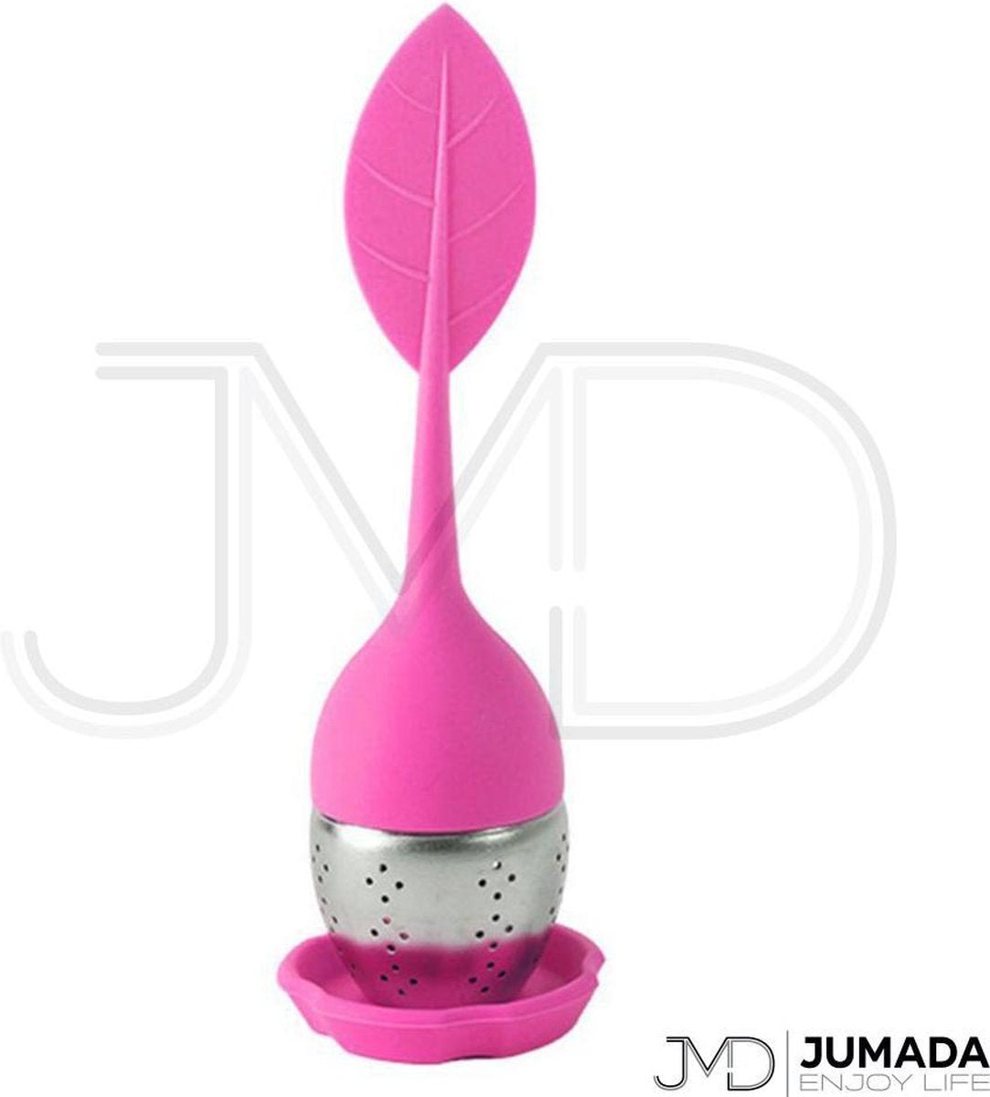 Jumada's Thee-Eitjes - Theezeefje - Theeblaadje Voor Losse Thee - Inclusief houder - Per Stuk - Roze