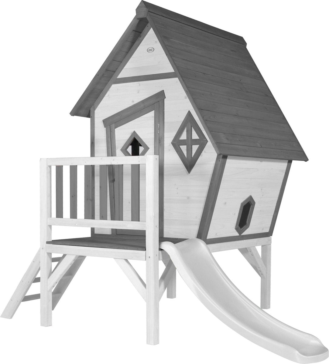 AXI Beach Cabin XL Speelhuis Grijs/wit - Witte Glijbaan