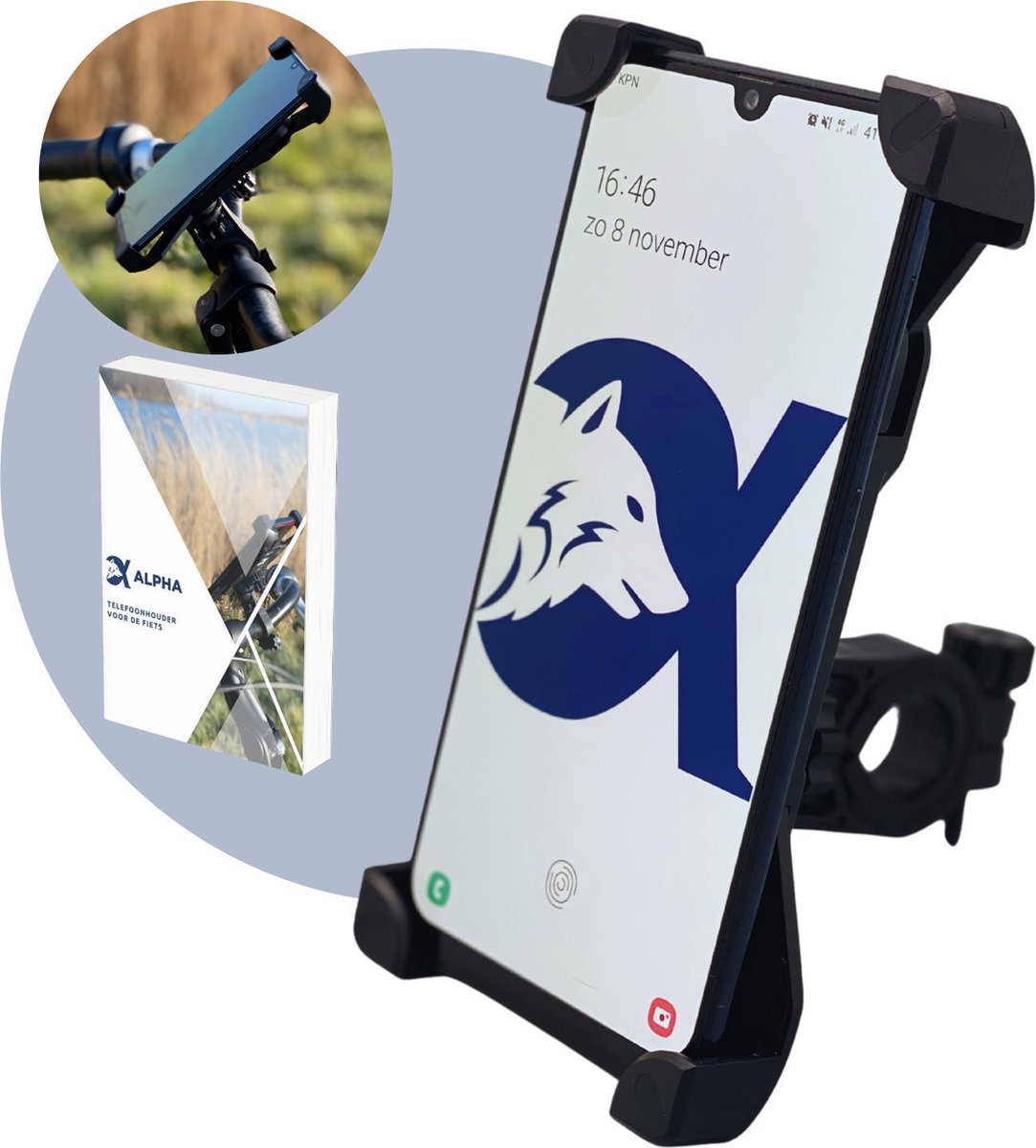 Telefoonhouder Fiets - Gsm Houder Fiets - Fiets Telefoonhouder - Fiets Accessoires - Smartphone Houder Fiets - Telefoonhouder Fiets Universeel - Volledig Draaibaar - Inclusief E-Book