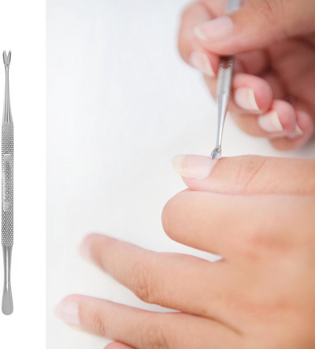 Beautytools INOX Manicure Nagelriem Verwijderaar - Dubbelzijdig (CT-0485)