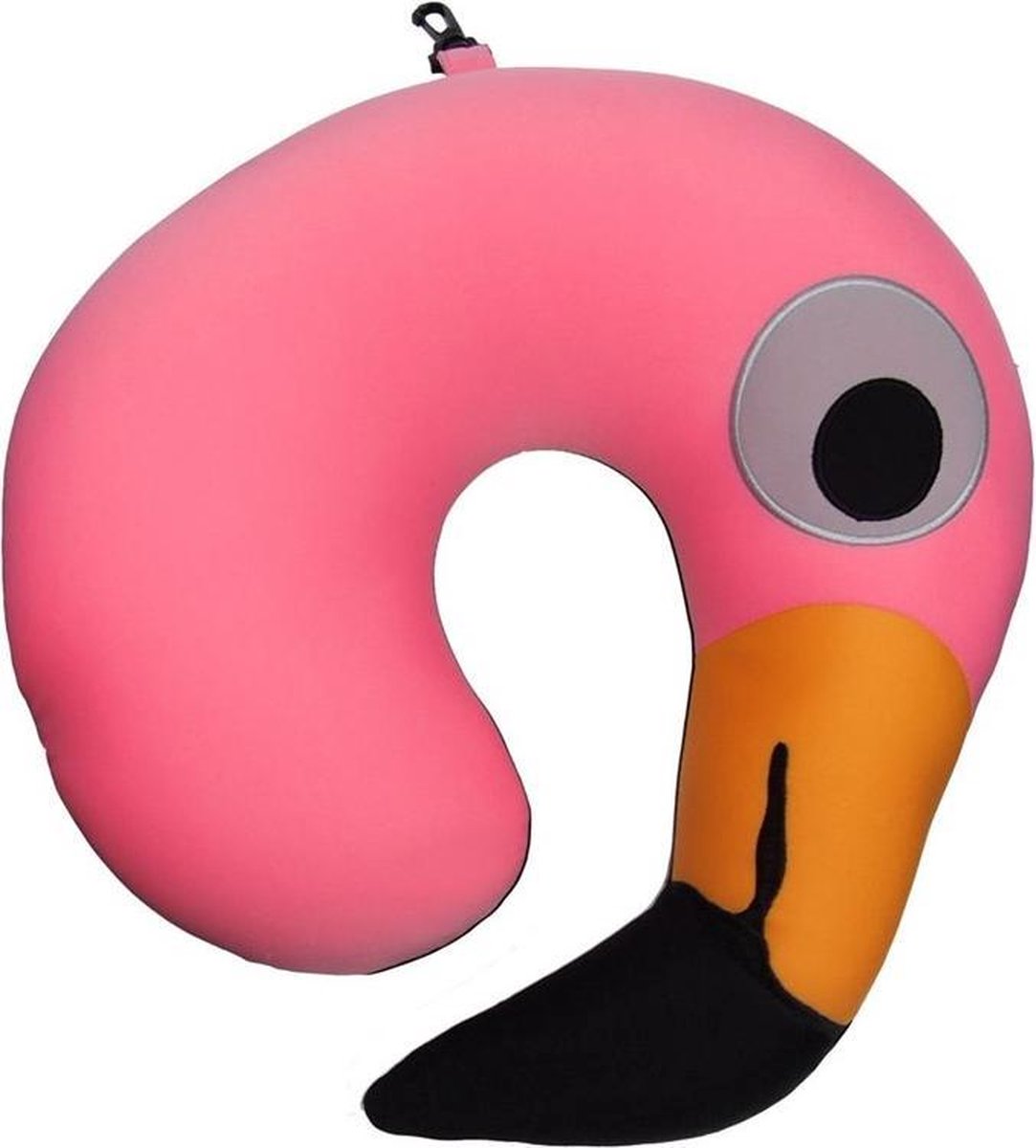Bitten reis nekkussen flamingo -Roze -Polyester