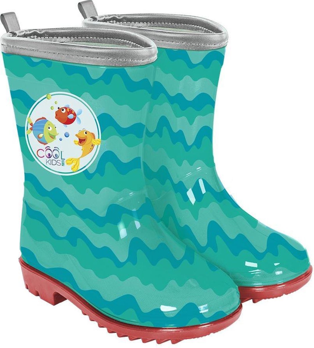 Perletti Regenlaarzen Junior Pvc Groen/rood Maat 30/31