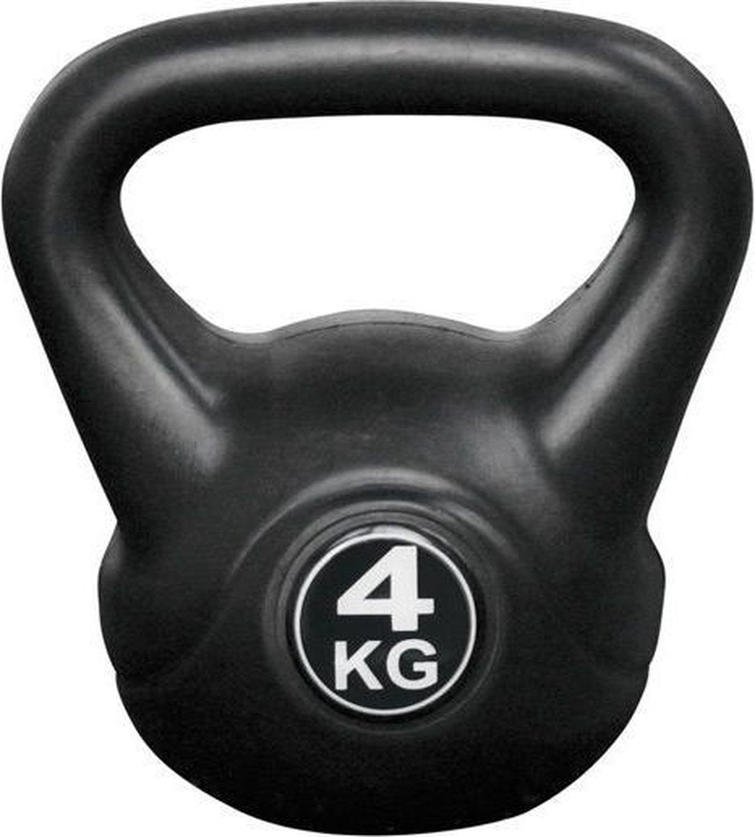 Kettlebell 4kg voor binnen en buiten - Kunststof - Zwart