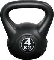 Kettlebell 4kg voor binnen en buiten - Kunststof - Zwart