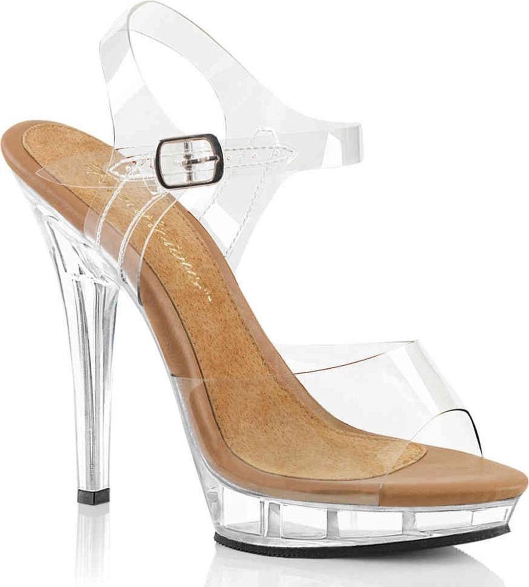 Fabulicious Hoge hakken -41 Shoes- LIP-108 US 11 Transparant/Bruin