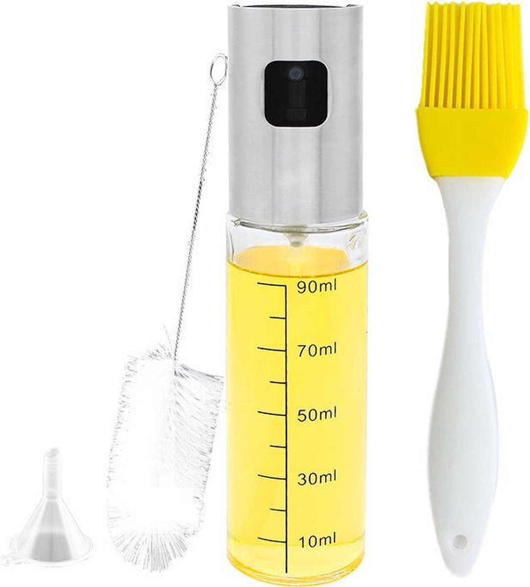 DMV Olie sprayer - RVS Olijfolie Sprayer - Olieverstuiver - Oliespuit - Azijn Spray - Barbeque/BBQ en Keuken Accesoires - Spray - Voor Salades en Pastas - Olijfoliespuit - Olijfoliepomp