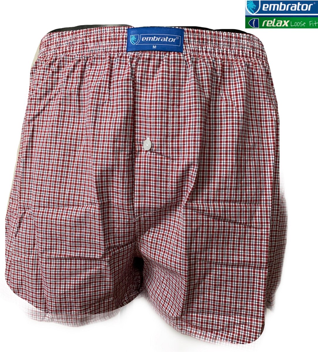 Embrator mannen Boxershort geweven katoen rood maat XL
