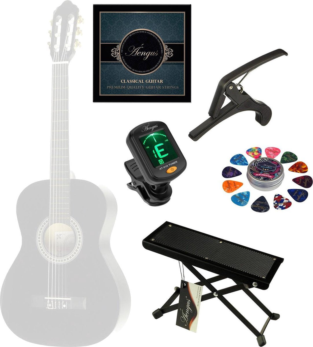 Áengus accessoires set voor Klassieke Gitaar