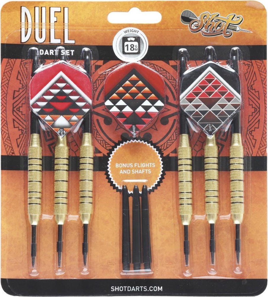 Shot Duel Brass Plated Steeltip 18 gram Dartpijlen