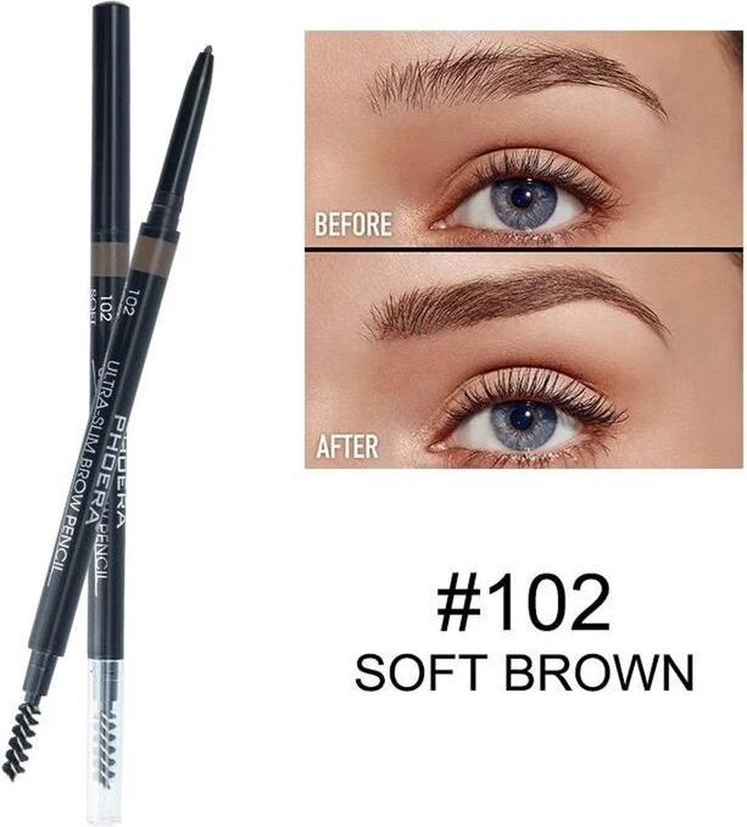 PHOERA™ Ultra-slim Wenkbrauwpotlood - 102 - Soft Brown