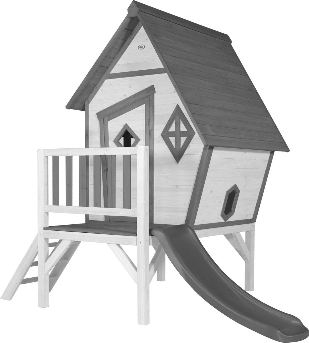 AXI Beach Cabin XL Speelhuis Grijs/wit - Grijze Glijbaan