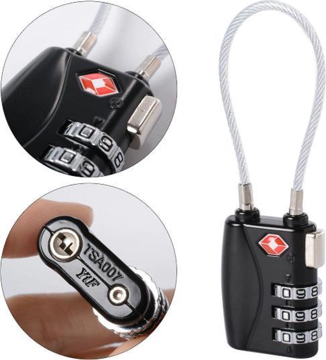 2x TSA  Kabelslot - Cijferslot met Cijfercode - Reizen - Bagage - Luggage Security