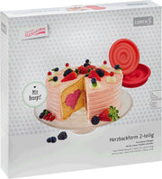 Rood Flexiform Bakvorm Rond 2-delig - hart midden
