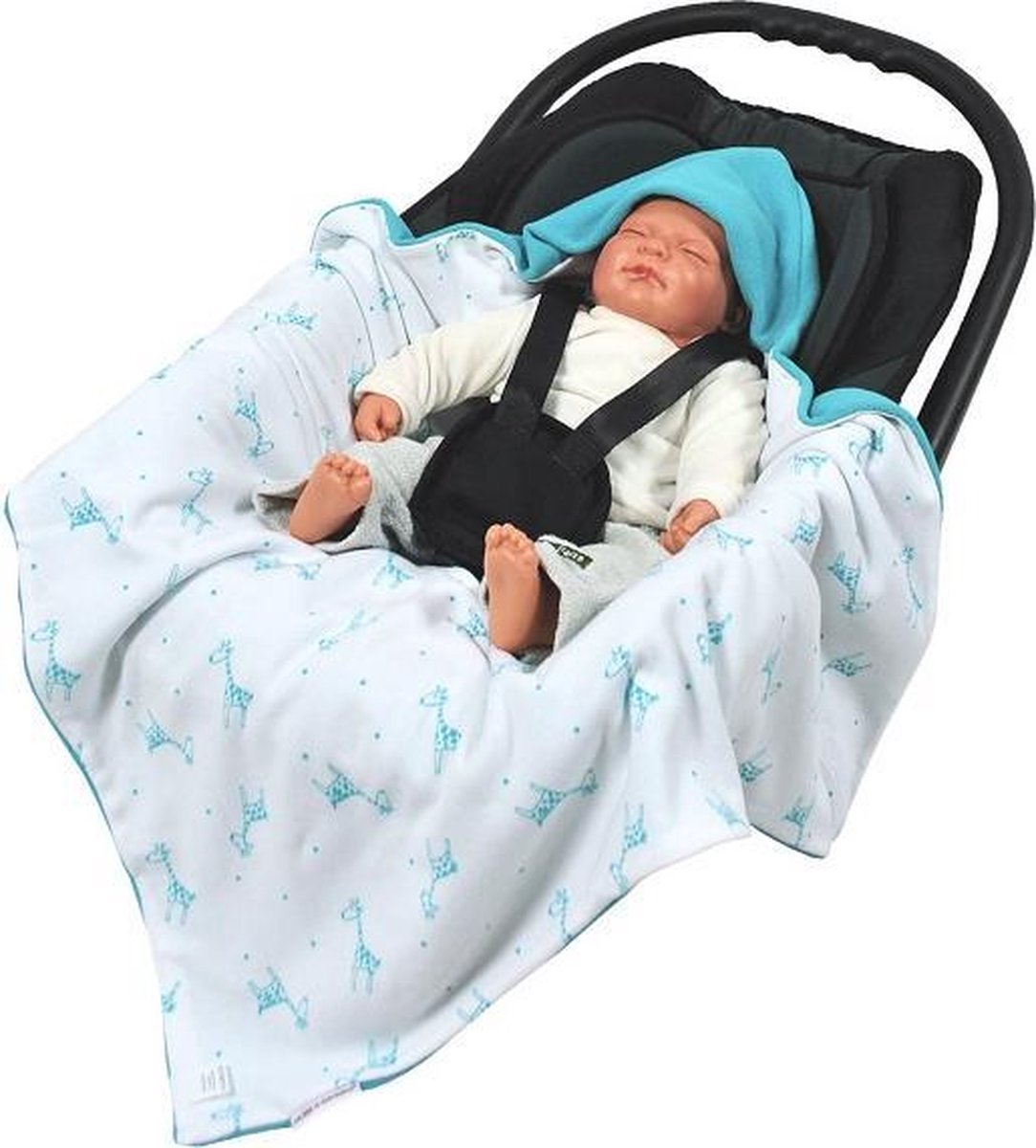 Hobea - Wikkeldeken - giraf - turquoise