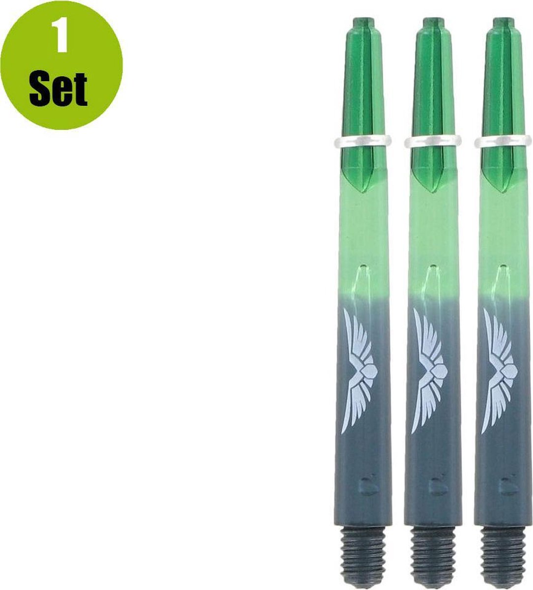 Shot Eagle Claw Duo Dartshafts - Zwart - Groen - Medium - (1 Set)