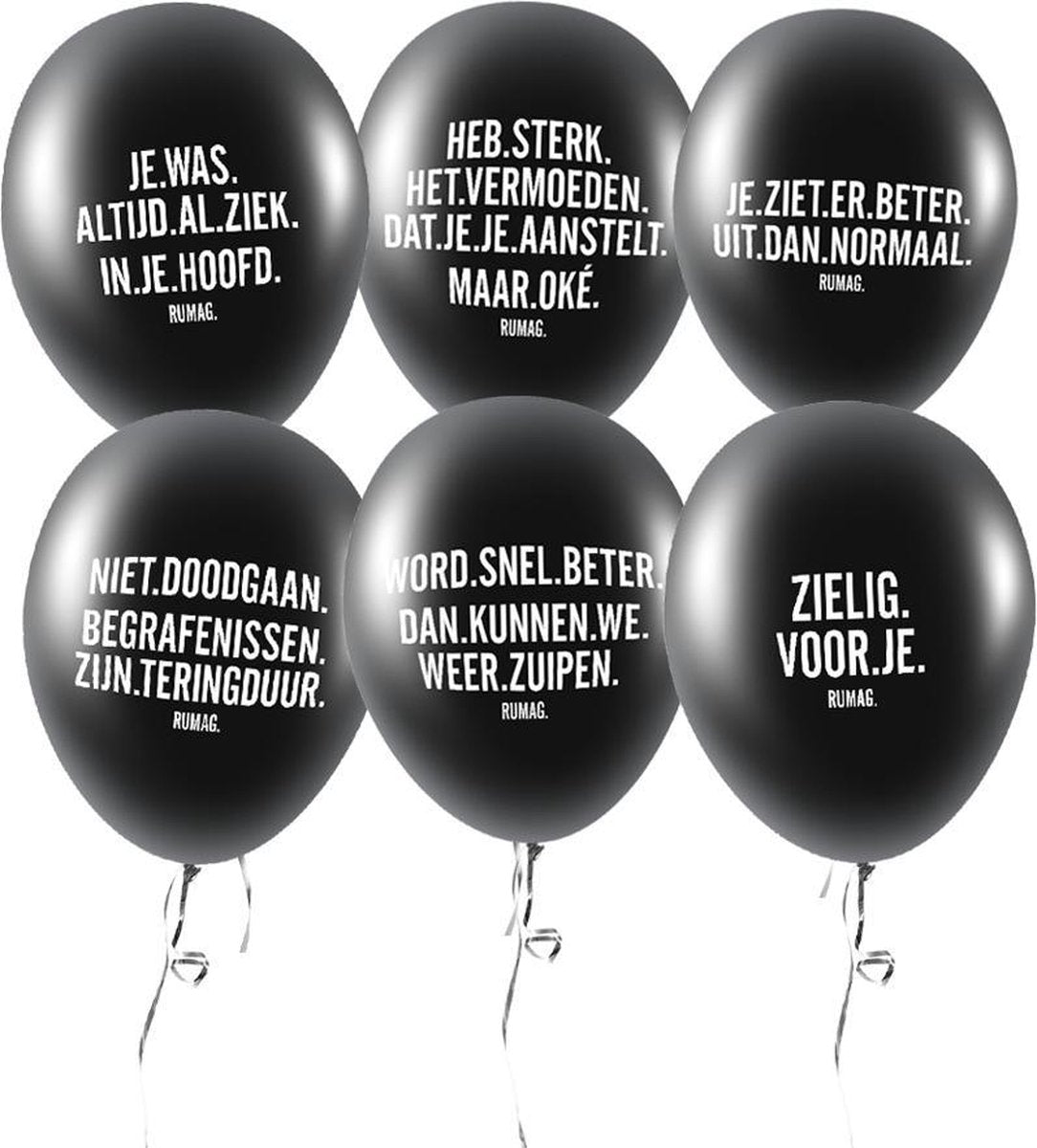 RUMAG Ballonnen - Beterschap - Set van 7 stuks Zwart