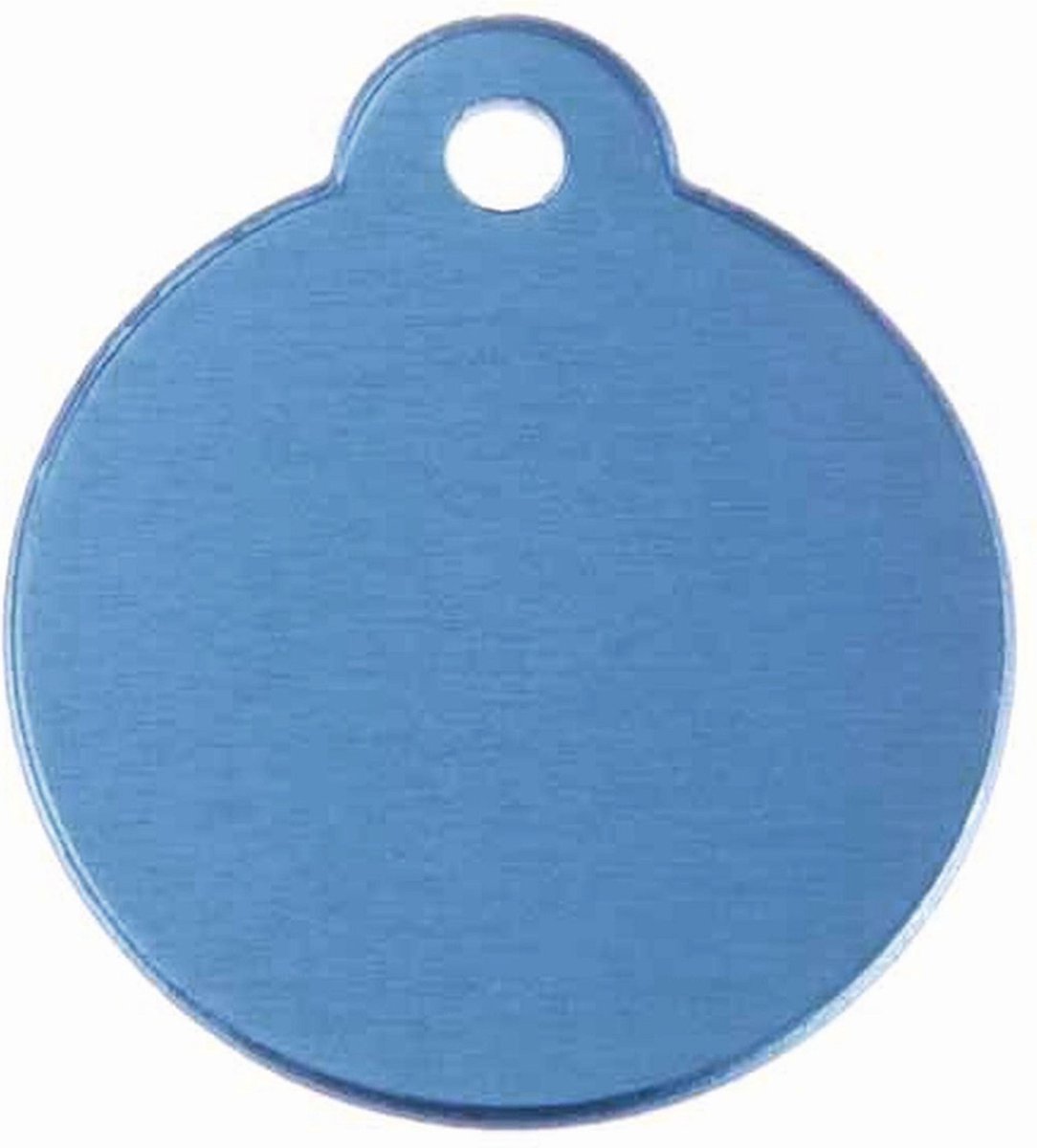 Hondenpenning Rond met lus blauw | 1 zijde graveren | Ø 27 mm