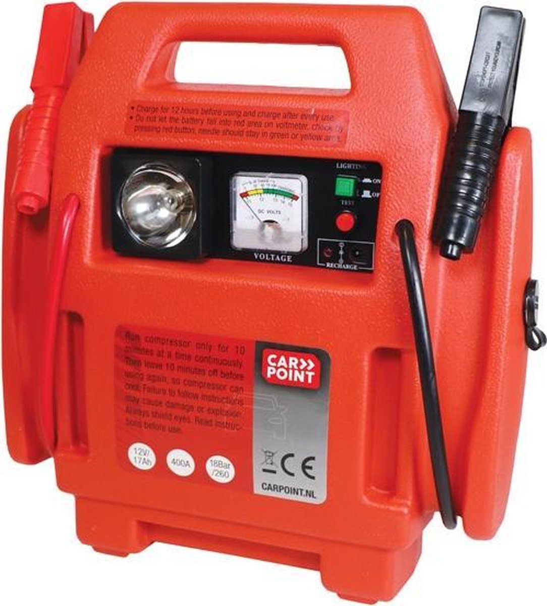 Carpoint Jumpstarter 12V/17AH en Compressor