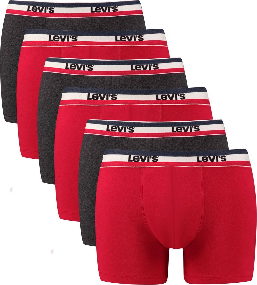 Levi's Sportswear Logo (6-pack)  Onderbroek - Mannen - rood/grijs/blauw/wit