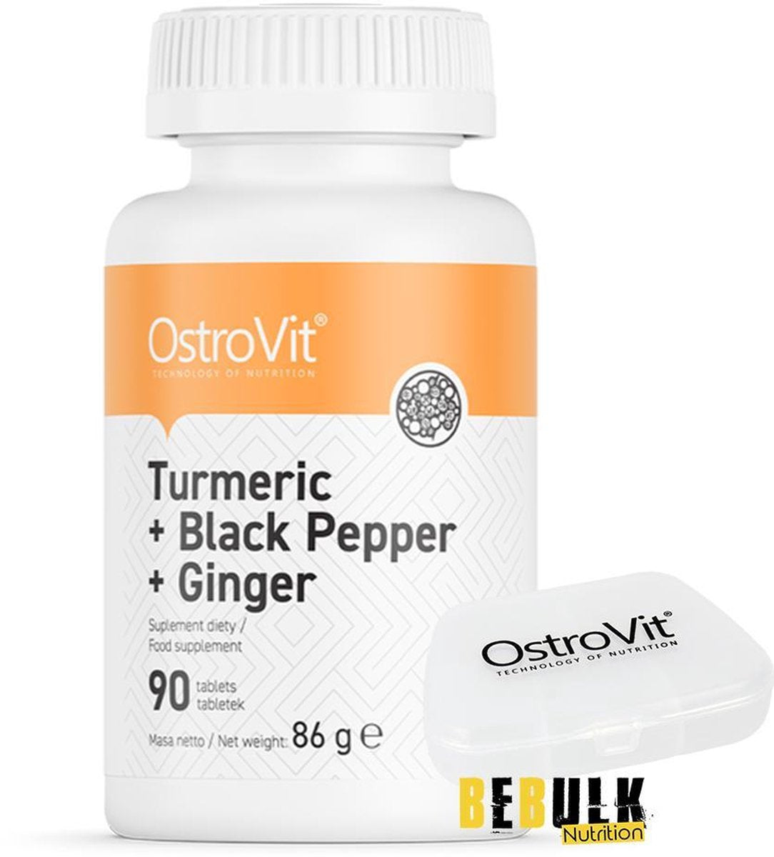 Turmeric + Black Pepper + Ginger 90 Tablets OstroVit + GRATIS Pill Box