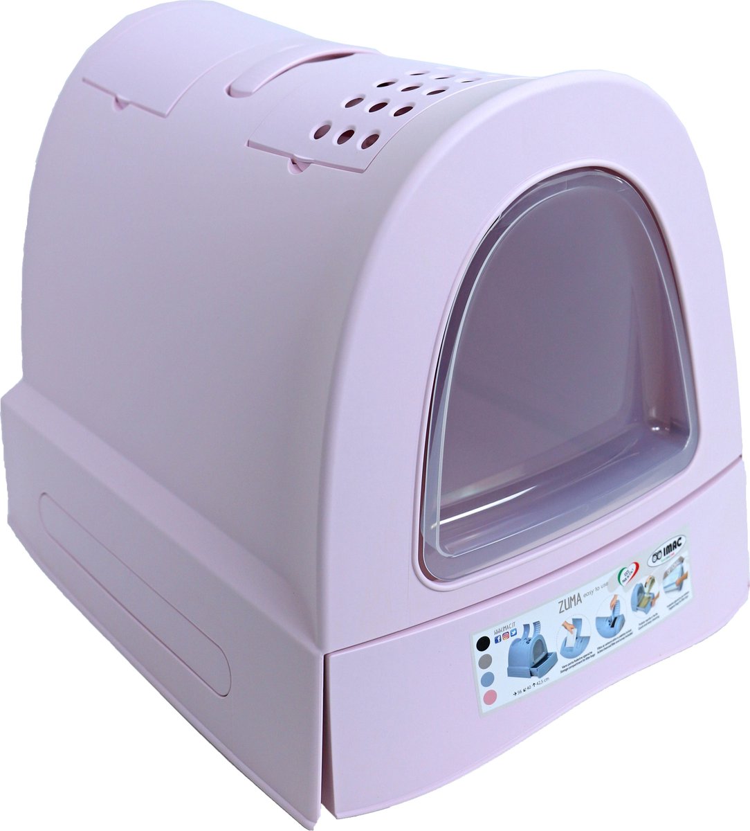 Imac Zuma - Kattenbak - Met schuiflade - Roze - 56 x 40 x  42