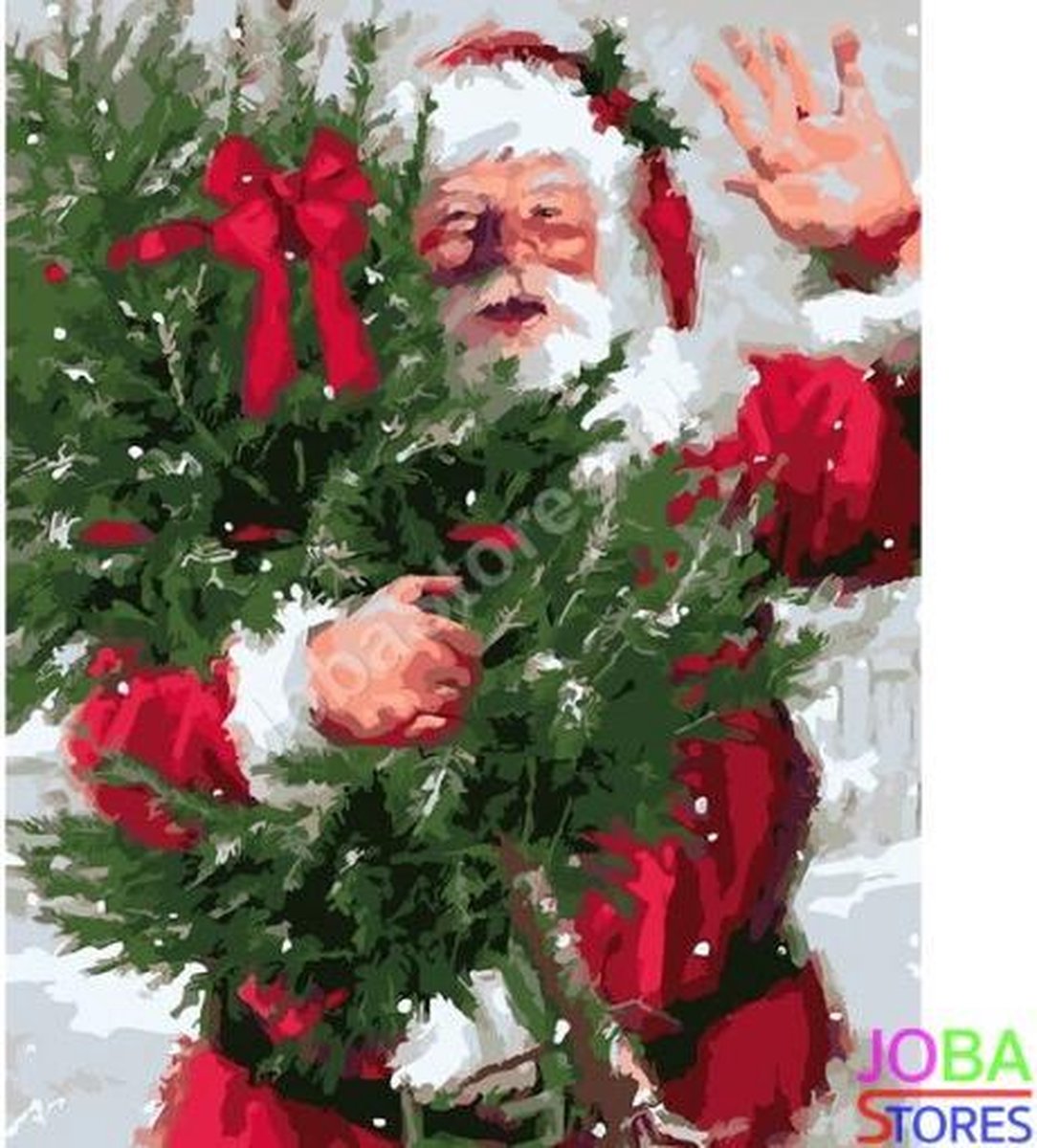 Schilderen op nummer "JobaStores®" Kerstman - volledig - 40x50cm