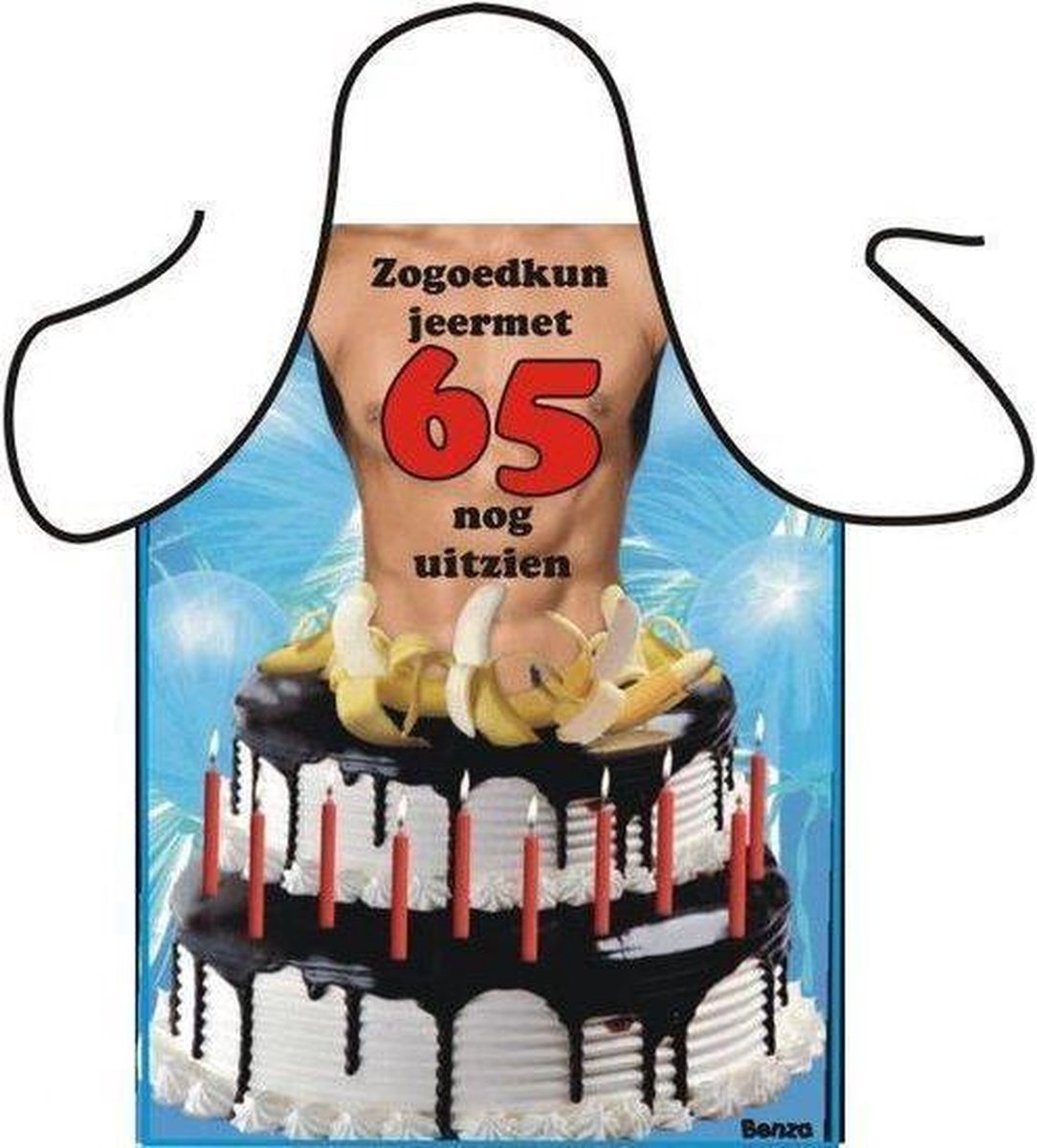 Schort 65 Jaar - Sexy Keukenschort - Man (stoute versie)