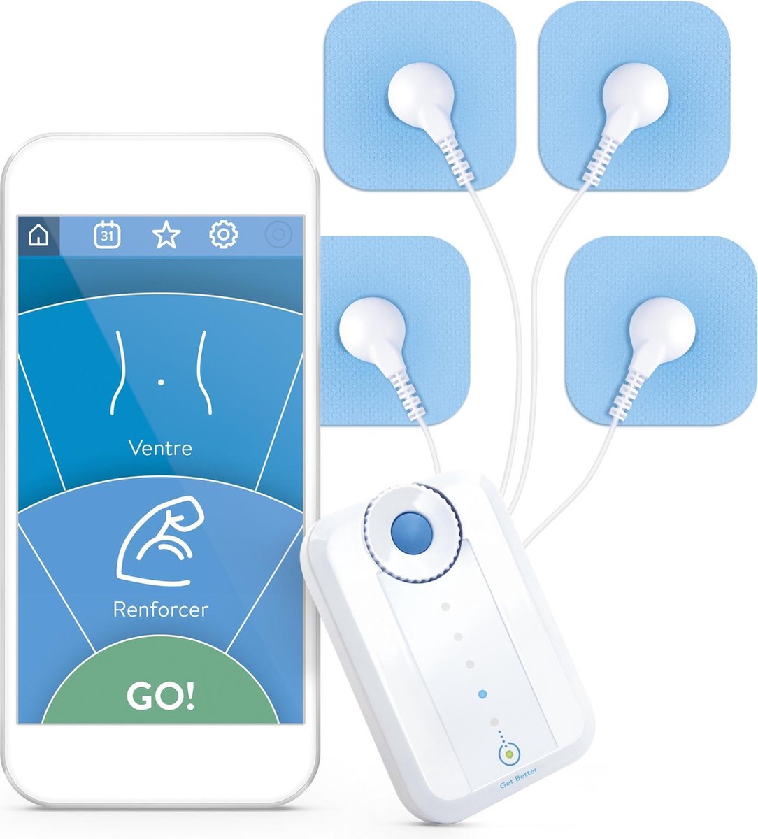 Bluetens electrostimulatie met smartphone applicatie