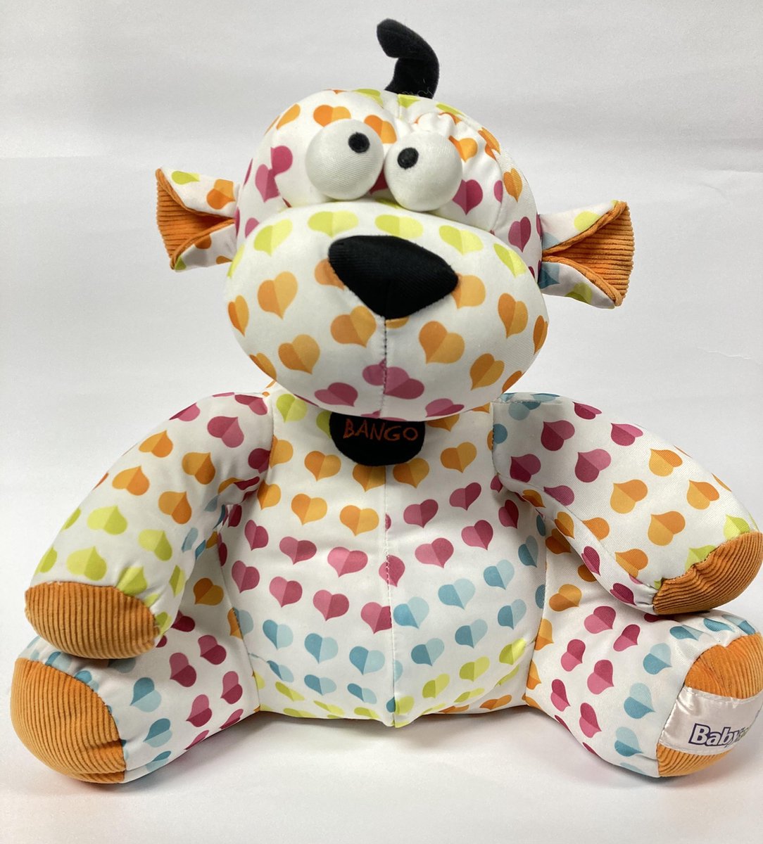 Babymoov beer Bango knuffel dier - knuffelbeer fantasie met hartjes 20 cm