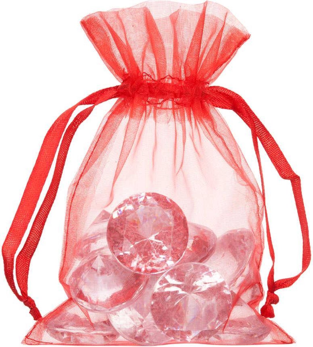 Shingyo 200 stuks organza zakje 10x15cm - Product Kleur: Rood