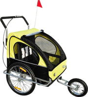 HOMdotCOM Fietskar Jogger 2-in-1 geel/zwart
