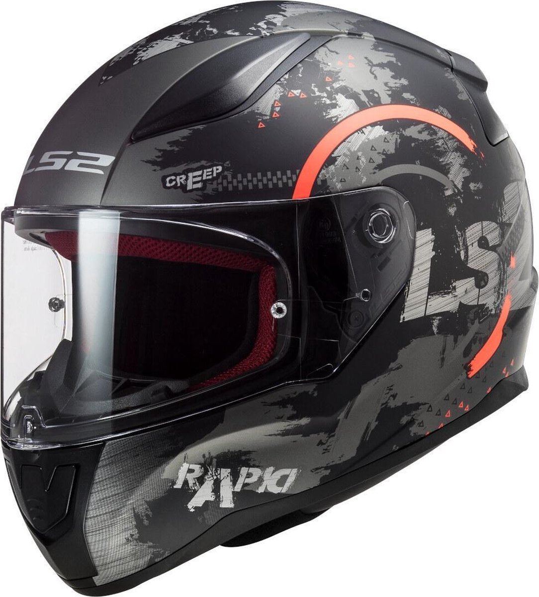 LS2 FF353 Rapid Circle Mat Titanium Fluo Oranje M