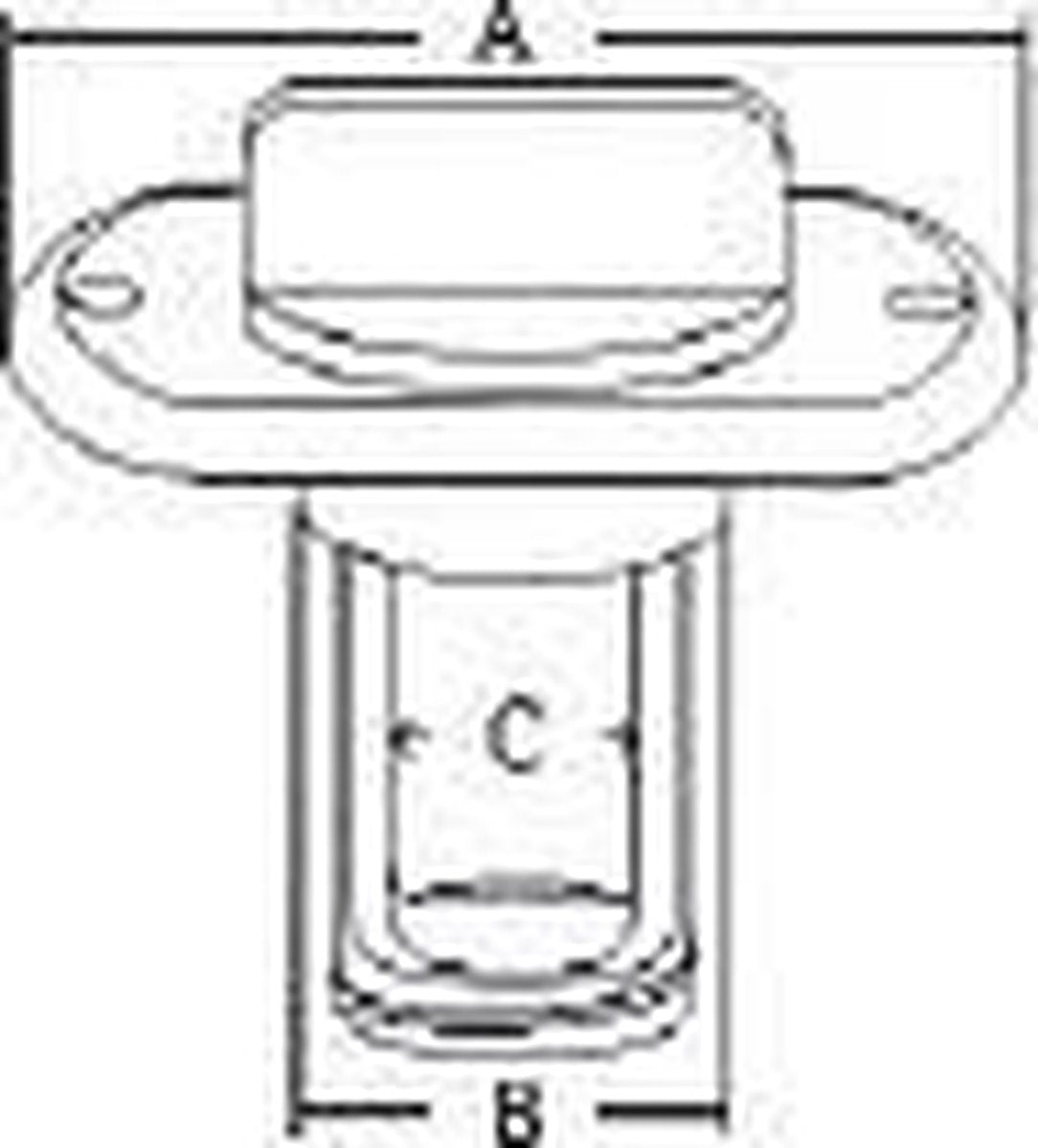 Afvoerplug met stop 54x24x12mm messing (GS30326)