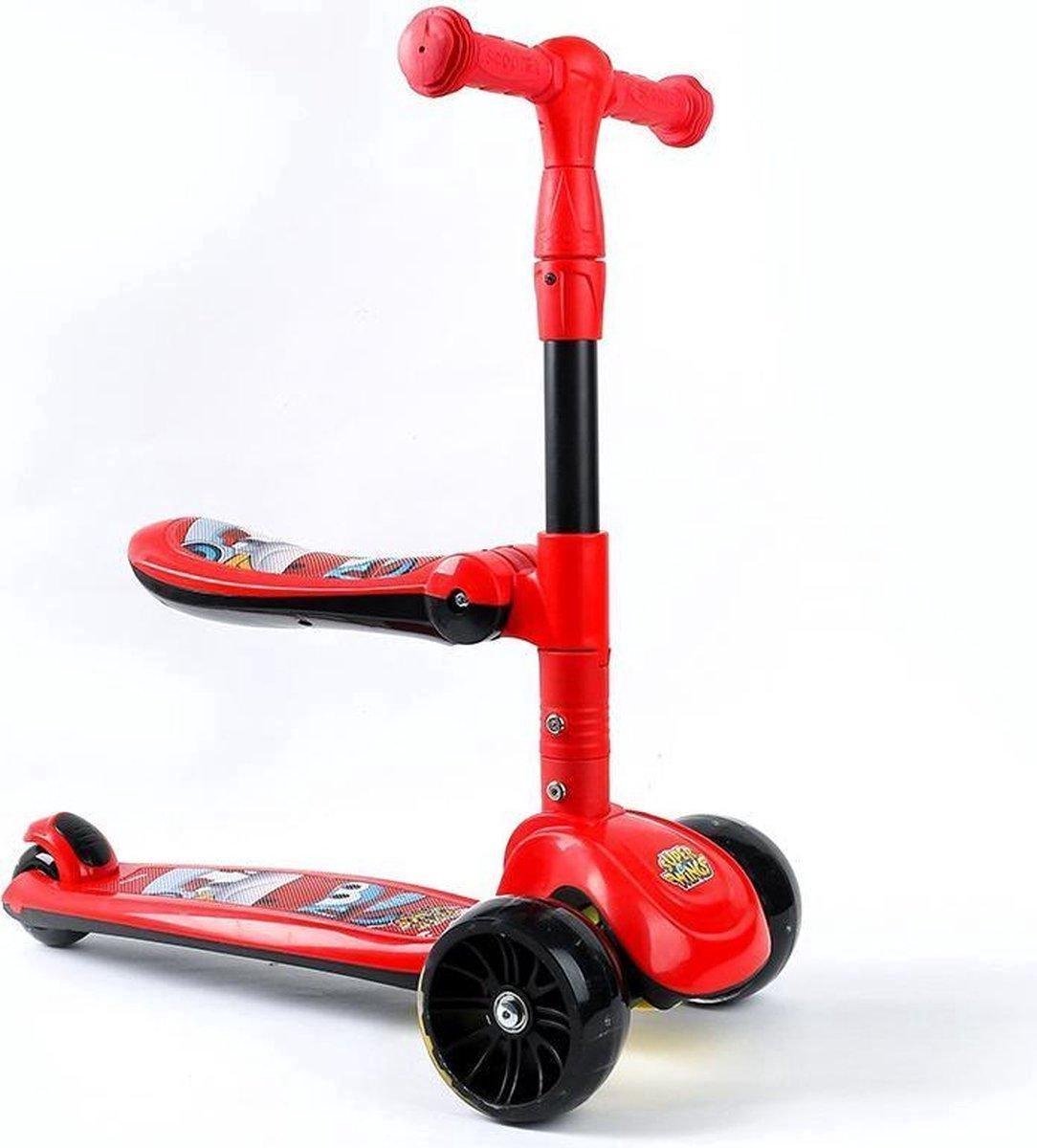 Igoods Step/ Driewieler step met zitje/Cars Rood