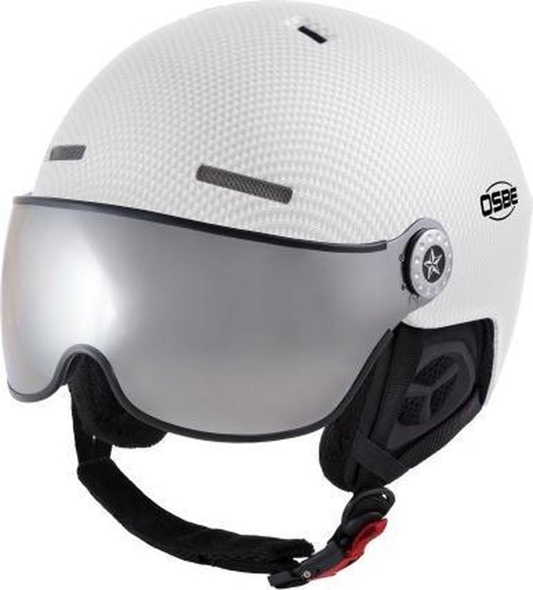 OSBE Skihelm Aire Visor White Carbon Look 54-58 cm