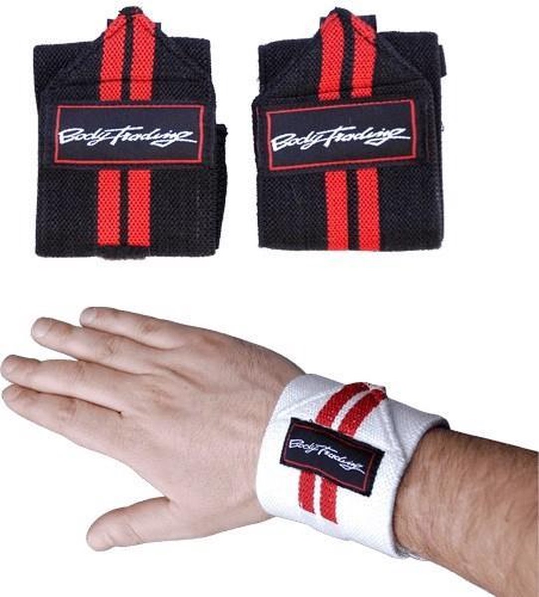 Bodytrading Easy Wrist Wrap SU100 - Zwart - Zwart/Wit - Elastiek
